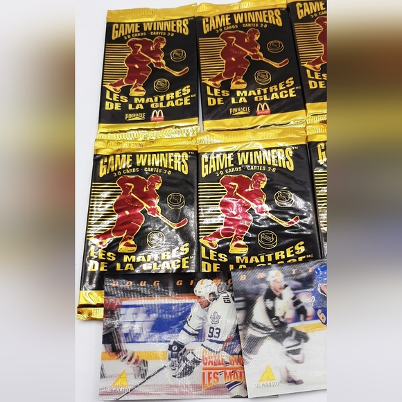 1996 Pinnacle Game Winners 3D Card McDonald Booster Pack NHL 8 Unopened Packs - Picture 2 of 7